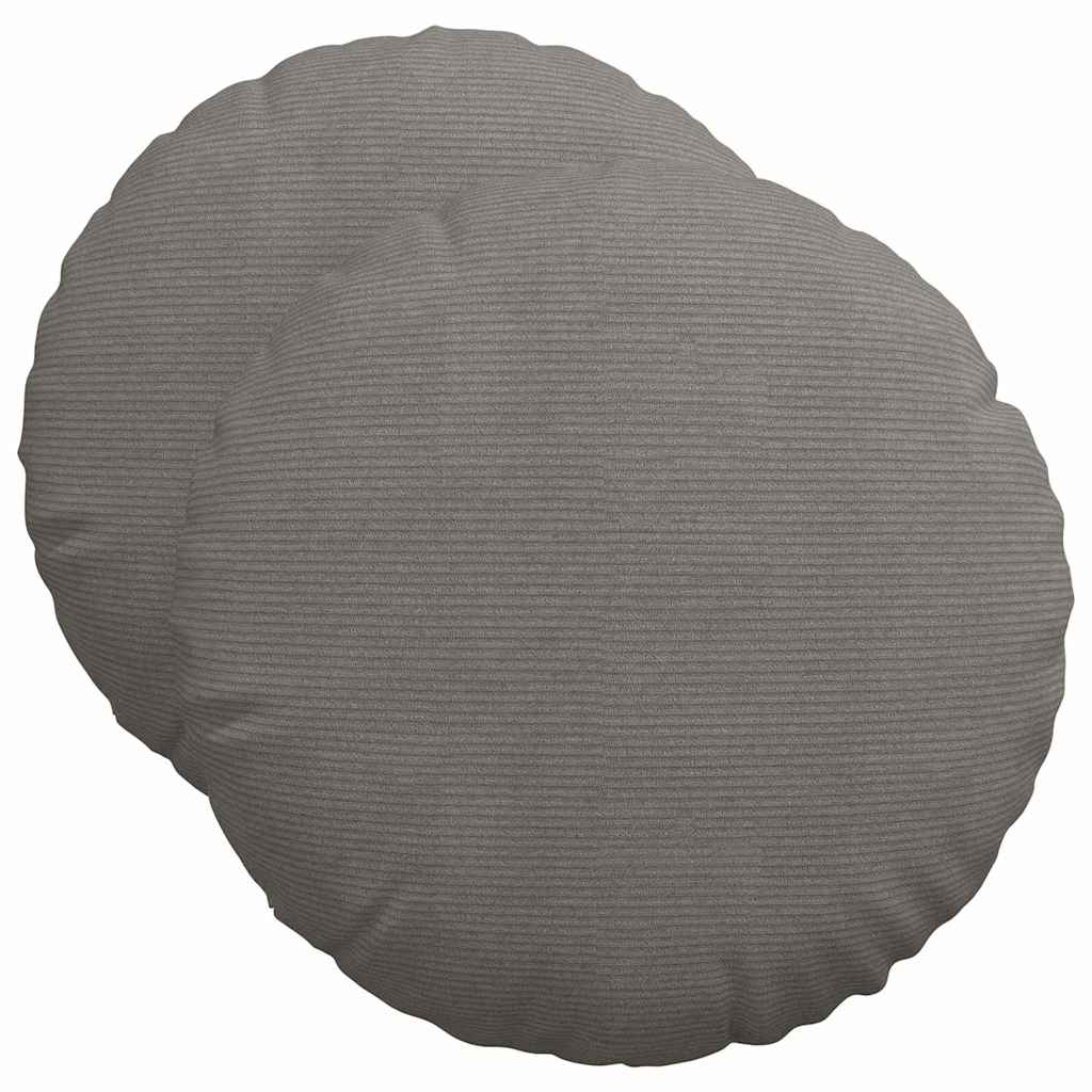 Cuscini per Seduta 2 pz Tessuto in Cords Grigio chiaro