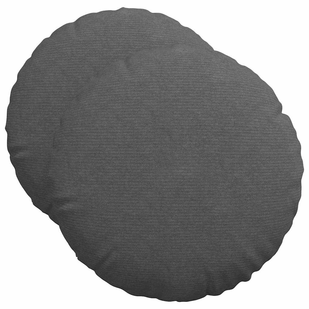 Cuscini per Seduta 2 pz Tessuto in Cords Grigio scuro