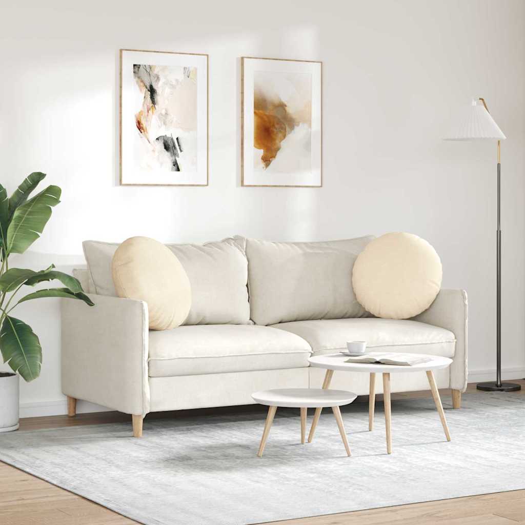 Cuscini per Seduta 2 pz Tessuto in Cords Crema Ø50 x 19 cm