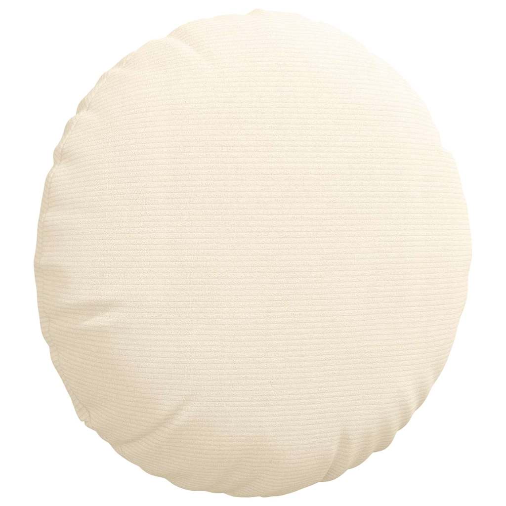 Cuscini per Seduta 2 pz Tessuto in Cords Crema Ø50 x 19 cm