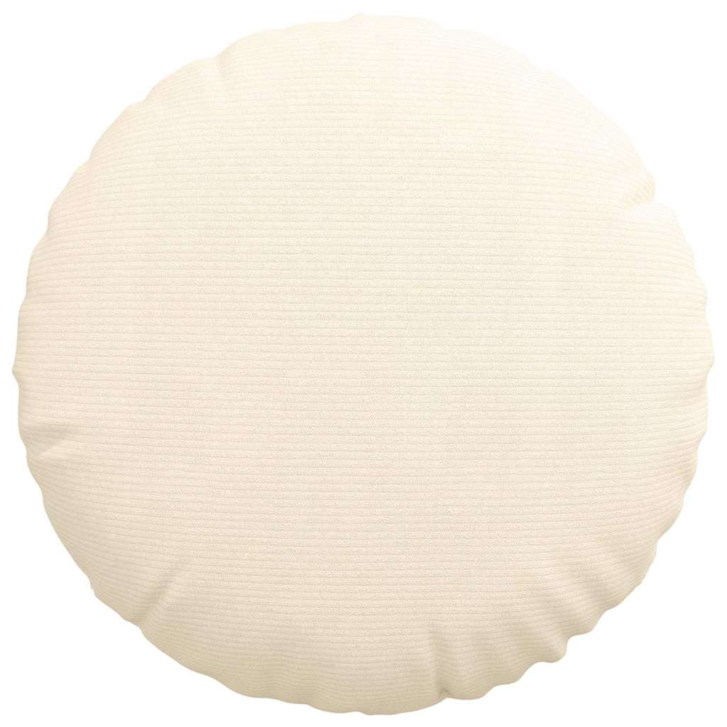 Cuscini per Seduta 2 pz Tessuto in Cords Crema Ø50 x 19 cm