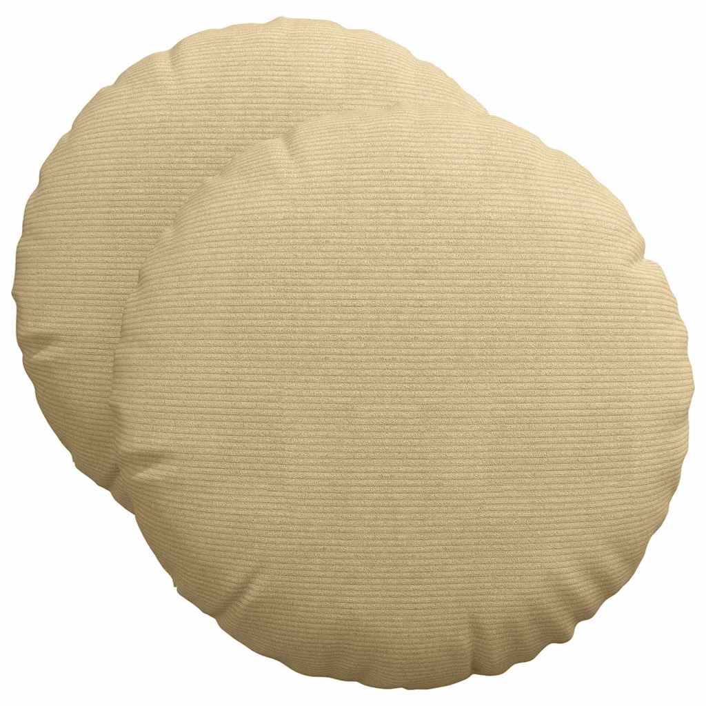Cuscini per Seduta 2 pz Tessuto in Cords Grigio Verde