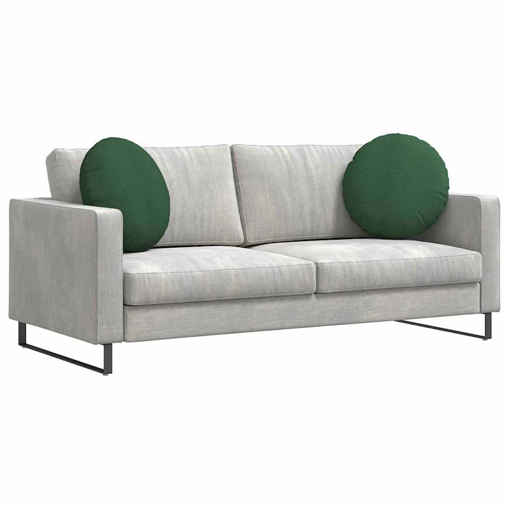 Cuscini per Seduta 2 pz Tessuto in Cords Verde Scuro
