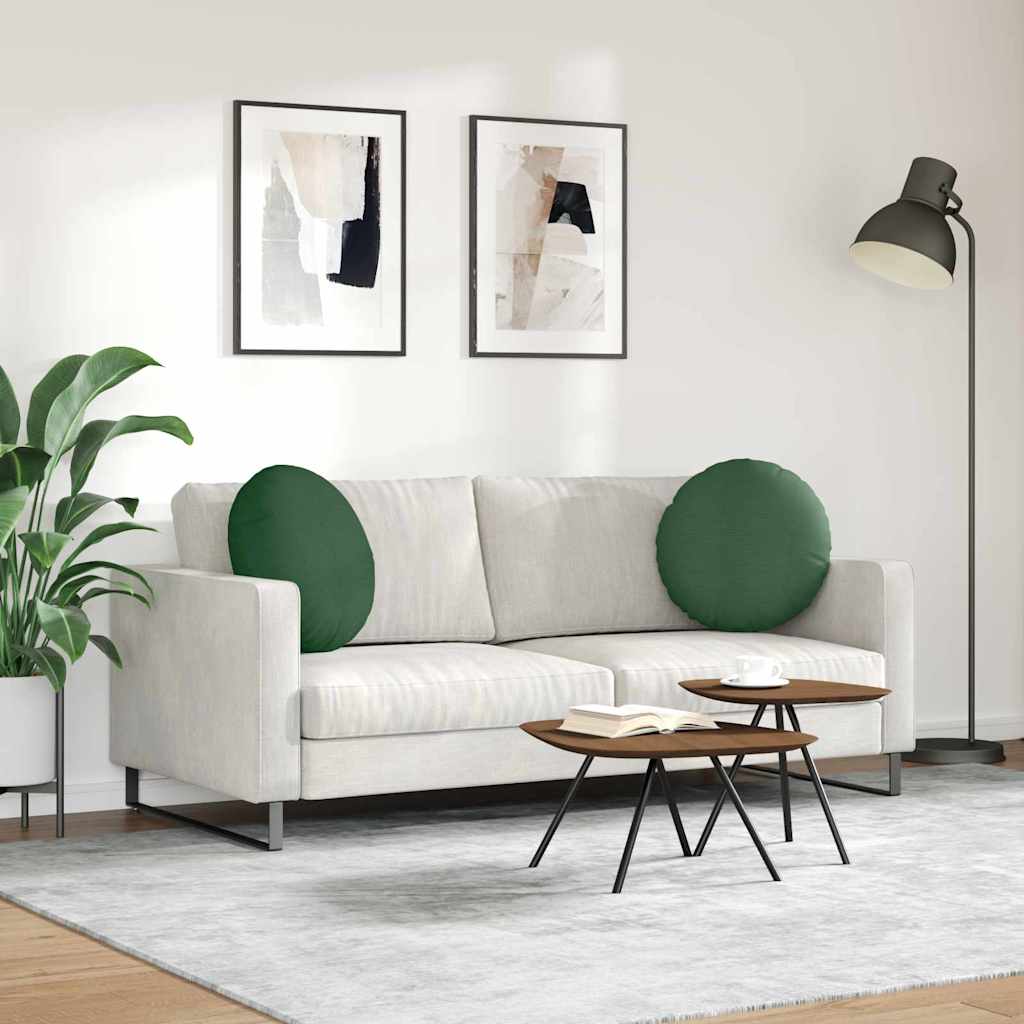Cuscini per Seduta 2 pz Tessuto in Cords Verde Scuro