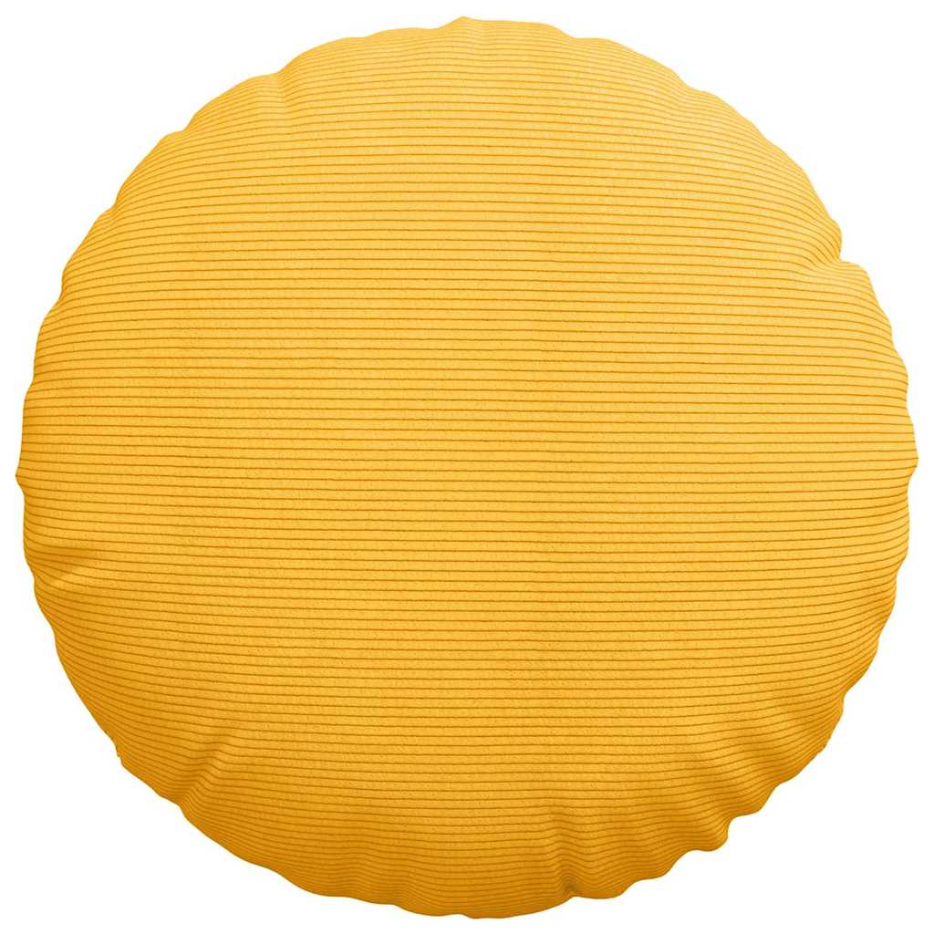 Cuscini per Seduta 2 pz Tessuto in Cords Giallo Chiaro