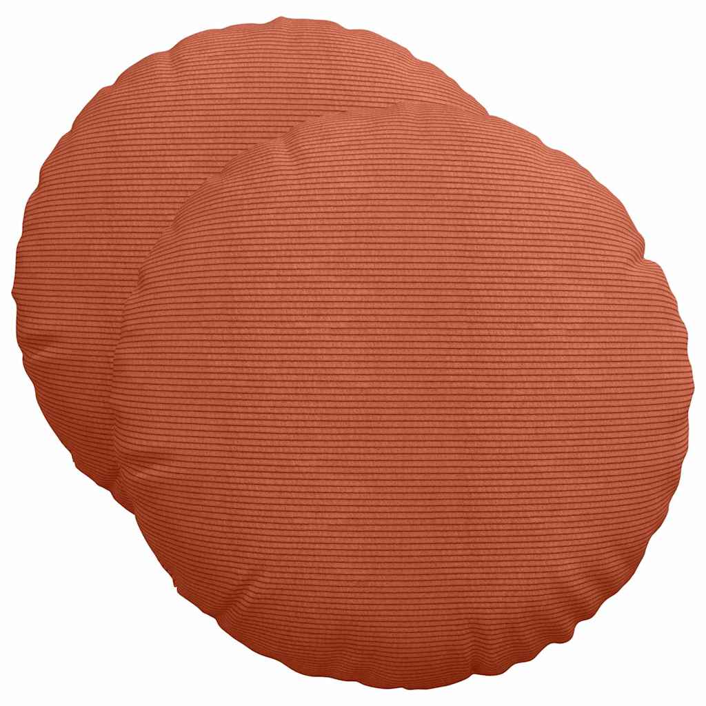 Cuscini per Seduta 2 pz Tessuto in Cords Rosso Arancio