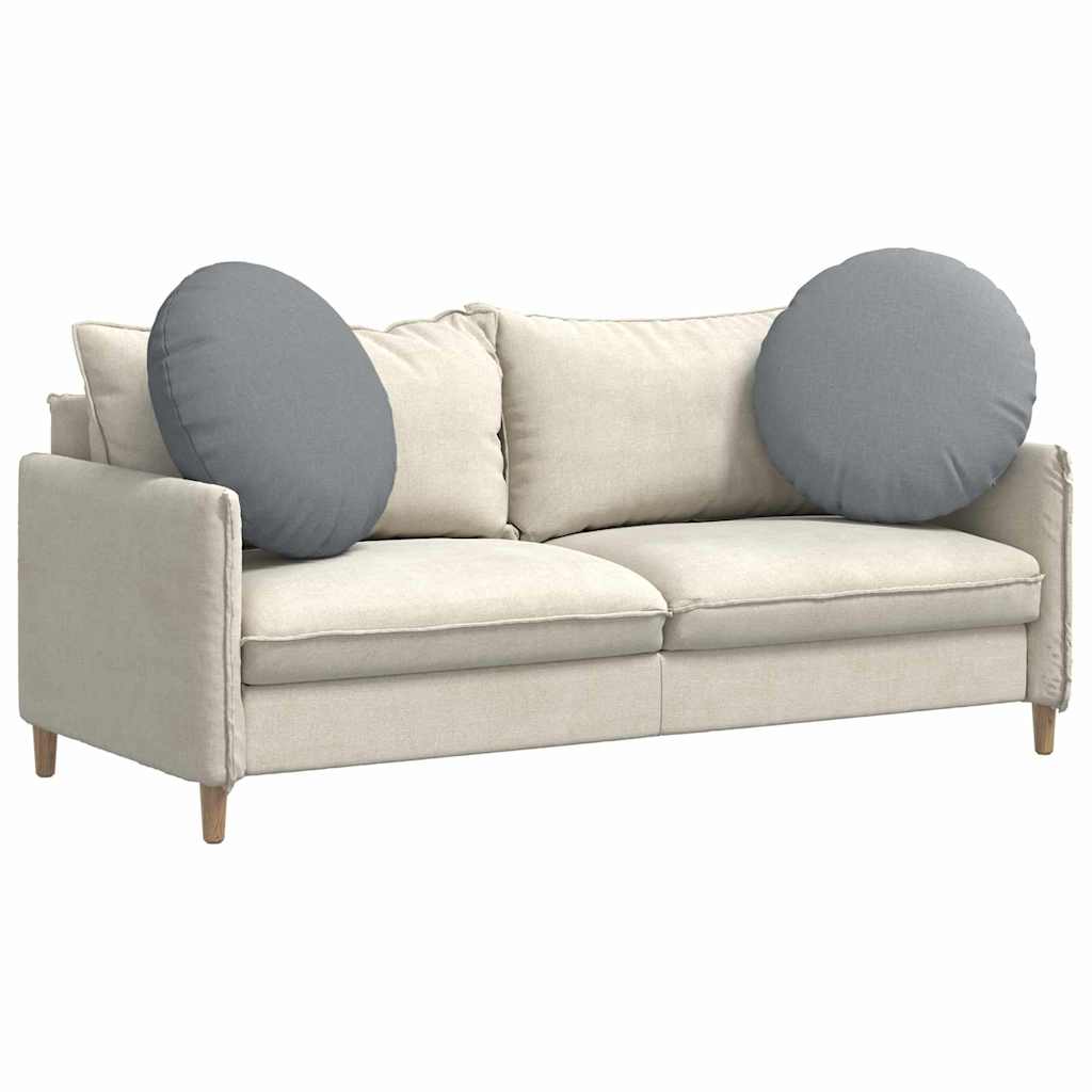 Cuscini per Seduta 2 pz Tessuto Grigio Chiaro Ø60 x 21 cm