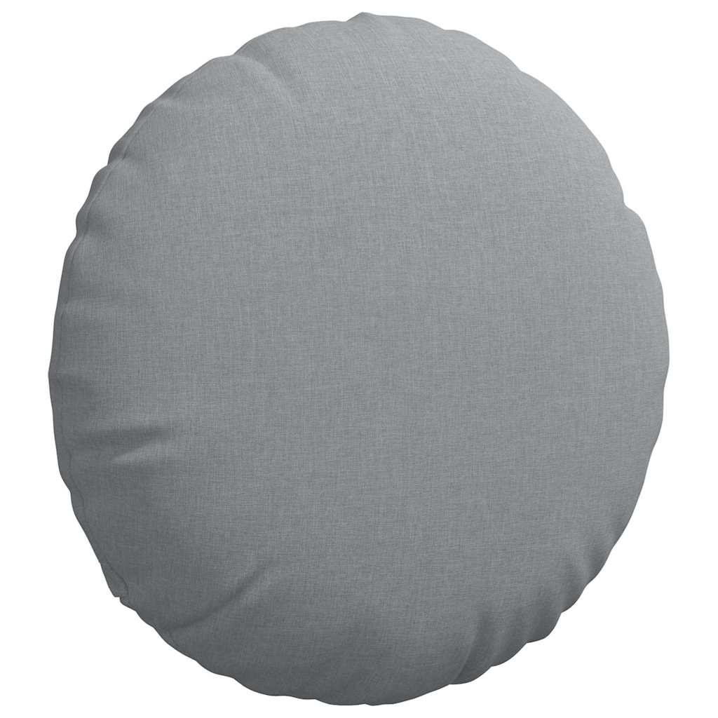 Cuscini per Seduta 2 pz Tessuto Grigio Chiaro Ø60 x 21 cm