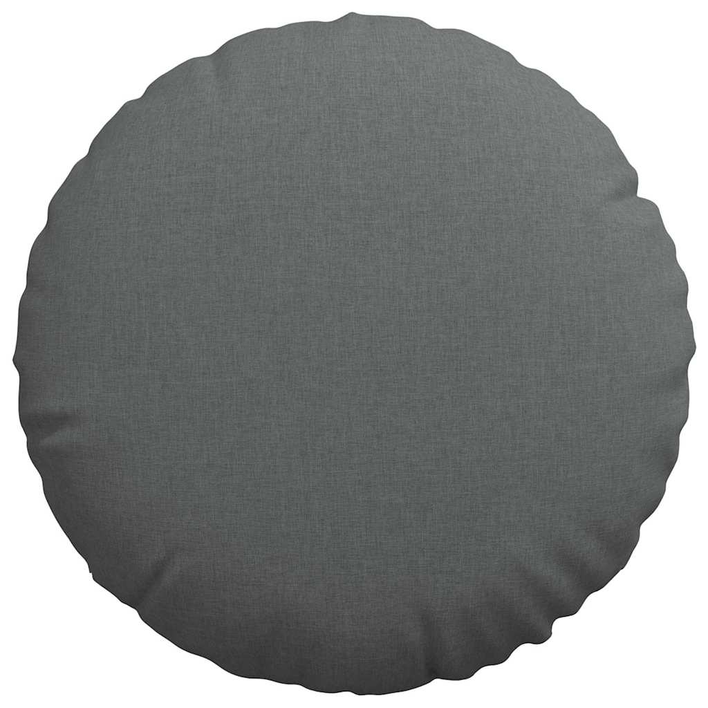 Cuscini per Seduta 2 pz Tessuto Grigio Scuro Ø60 x 21 cm