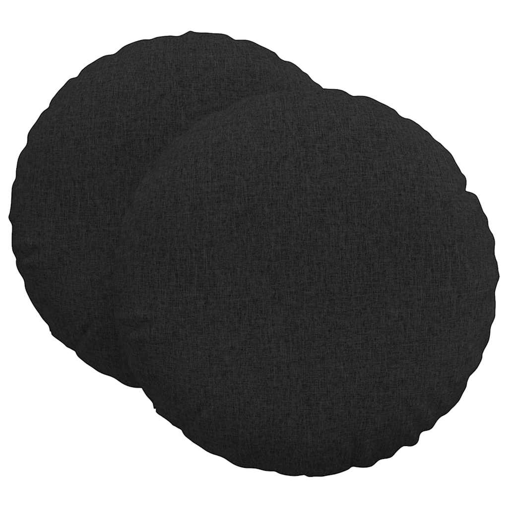 Cuscini per Seduta 2 pz Tessuto Nero Ø60 x 21 cm