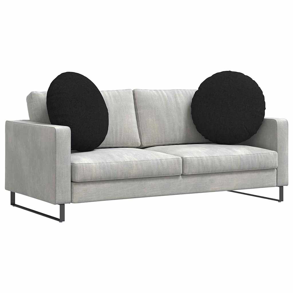 Cuscini per Seduta 2 pz Tessuto Nero Ø60 x 21 cm