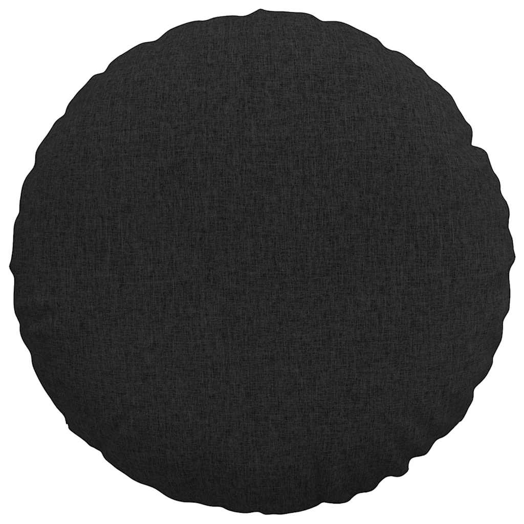 Cuscini per Seduta 2 pz Tessuto Nero Ø60 x 21 cm