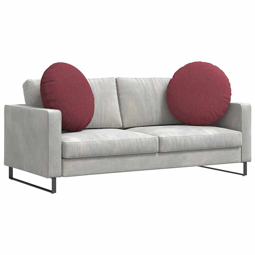 Cuscini per Seduta 2 pz Tessuto Rosso Vino Ø60 x 21 cm