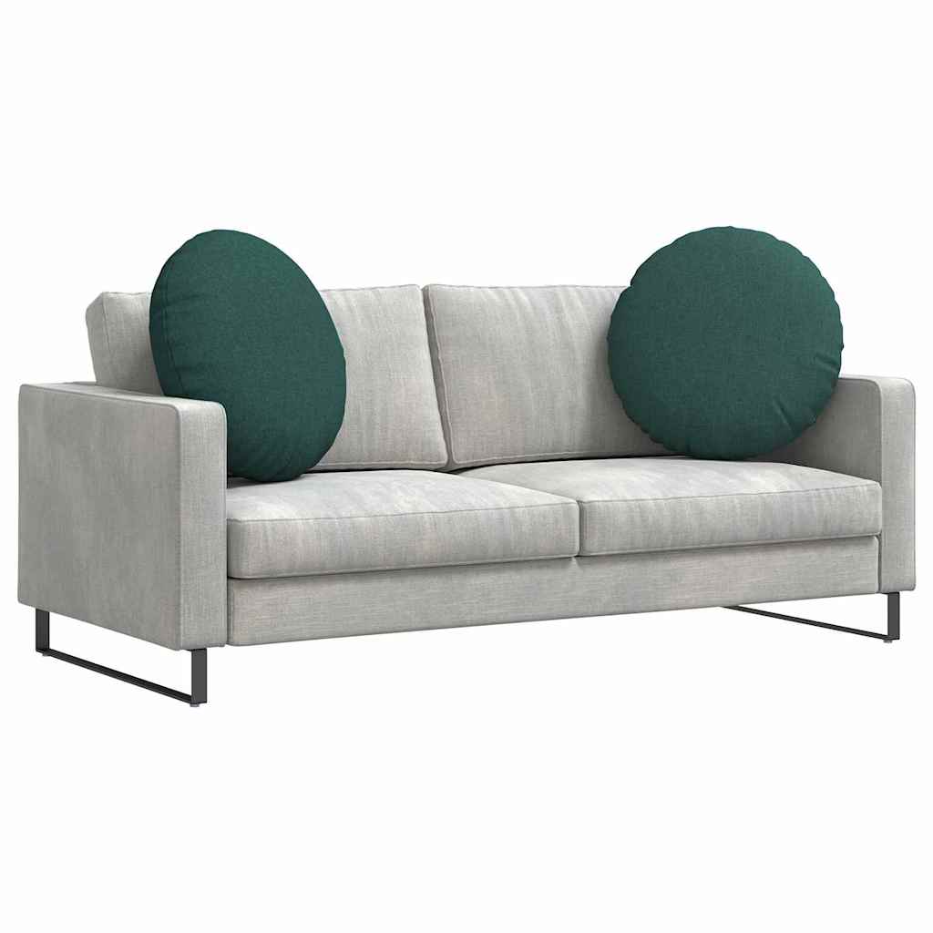 Cuscini per Seduta 2 pz Tessuto Verde Scuro Ø60 x 21 cm