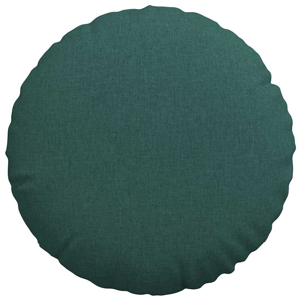 Cuscini per Seduta 2 pz Tessuto Verde Scuro Ø60 x 21 cm