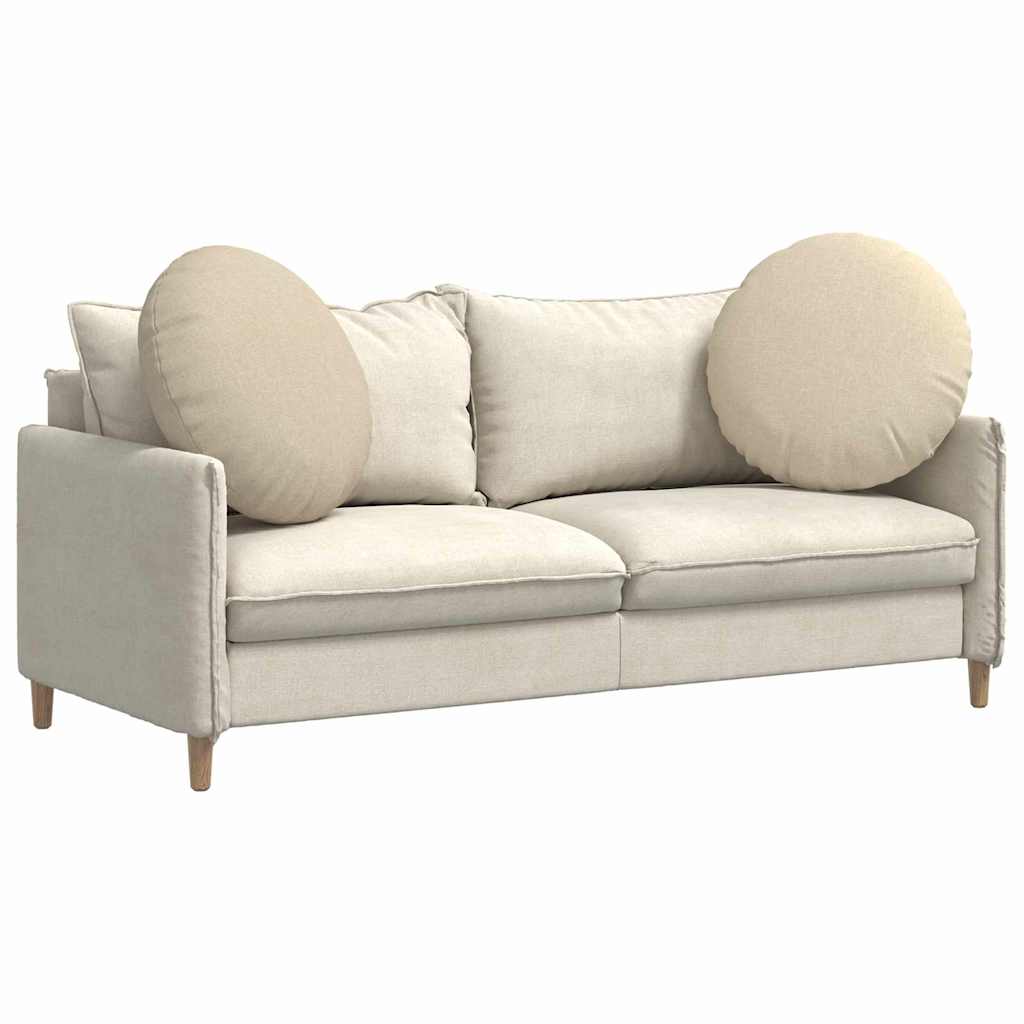Cuscini per Seduta 2 pz Tessuto Crema Ø60 x 21 cm