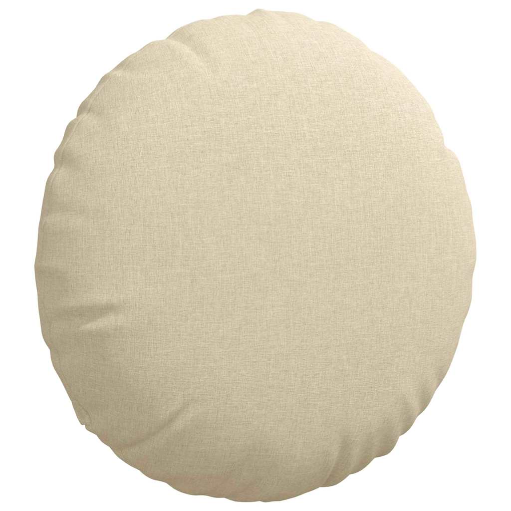 Cuscini per Seduta 2 pz Tessuto Crema Ø60 x 21 cm