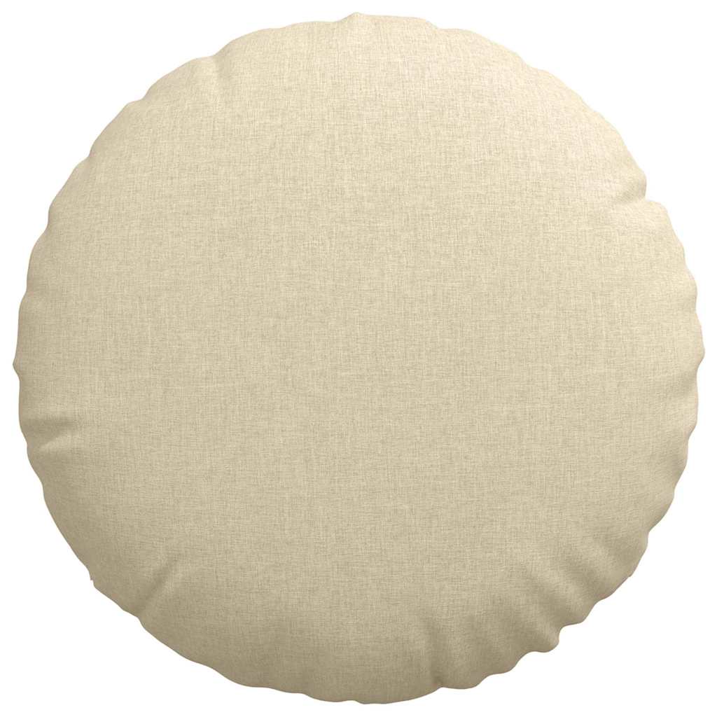 Cuscini per Seduta 2 pz Tessuto Crema Ø60 x 21 cm