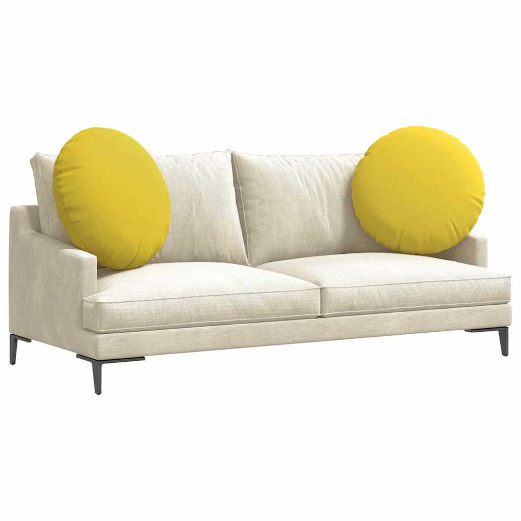 Cuscini per Seduta 2 pz Tessuto Giallo Chiaro Ø60 x 21 cm