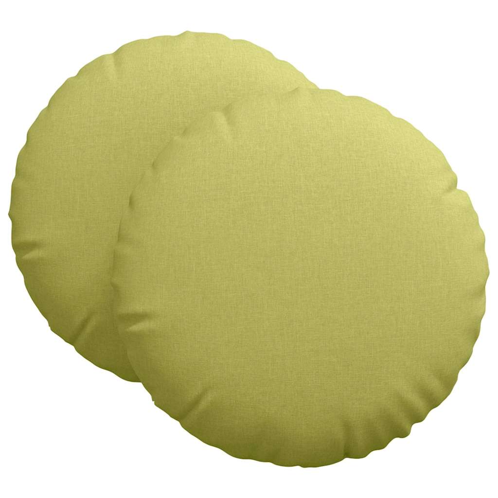 Cuscini per Seduta 2 pz Tessuto Verde chiaro Ø60 x 21 cm