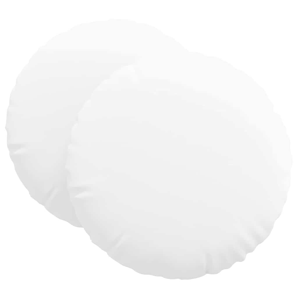 Cuscini per Seduta 2 pz Tessuto Bianco Ø60 x 21 cm