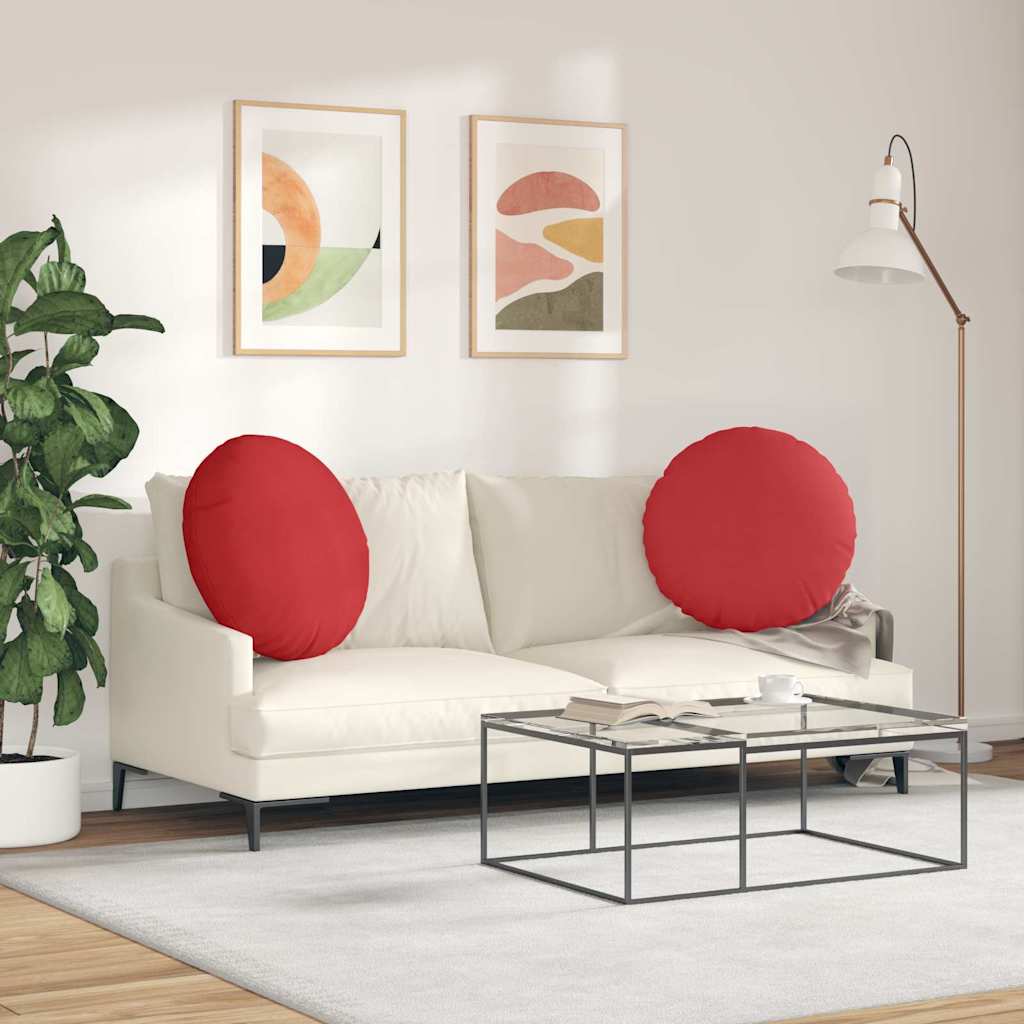 Cuscini per Seduta 2 pz Tessuto Rosso Ø60 x 21 cm