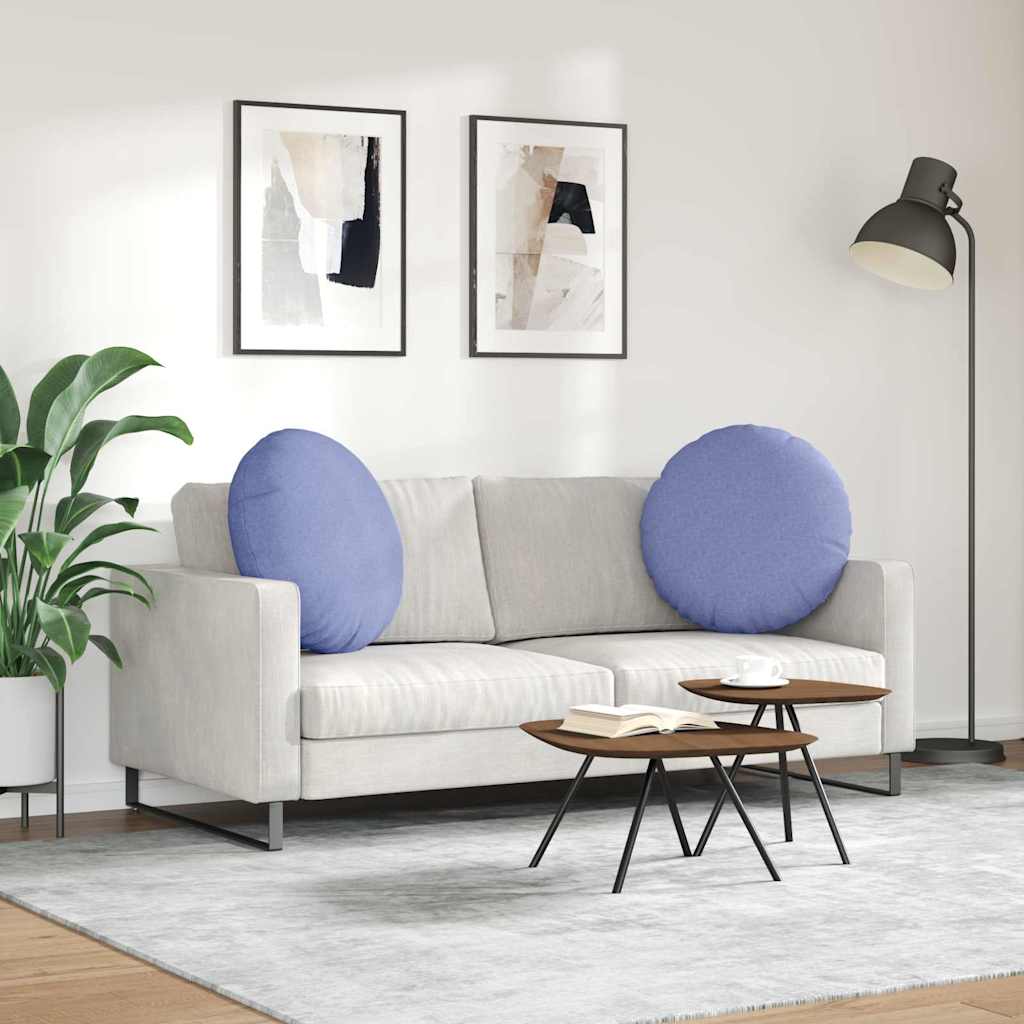Cuscini per Seduta 2 pz Tessuto Blu jeans Ø60 x 21 cm