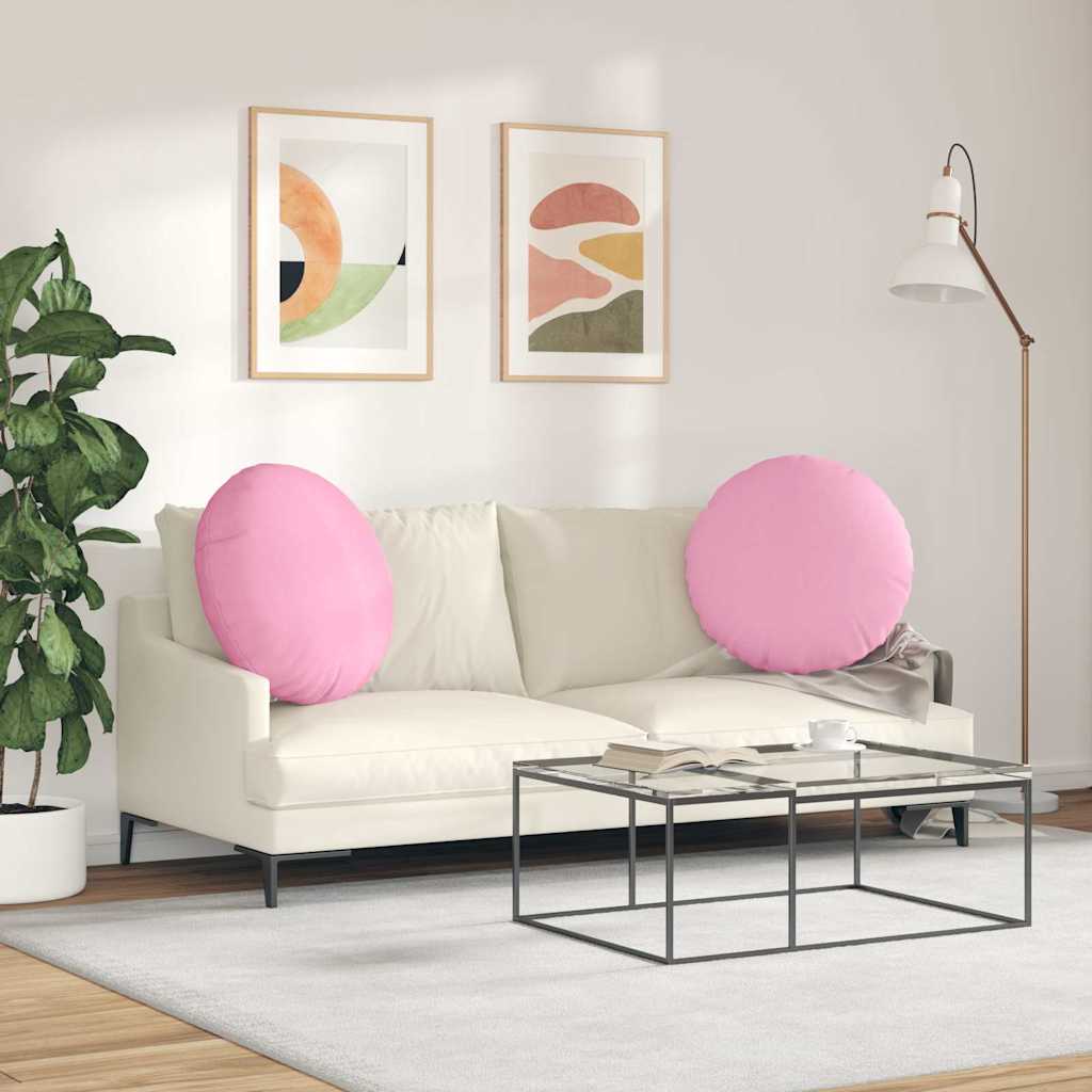 Cuscini per Seduta 2 pz Tessuto Rosa Ø60 x 21 cm