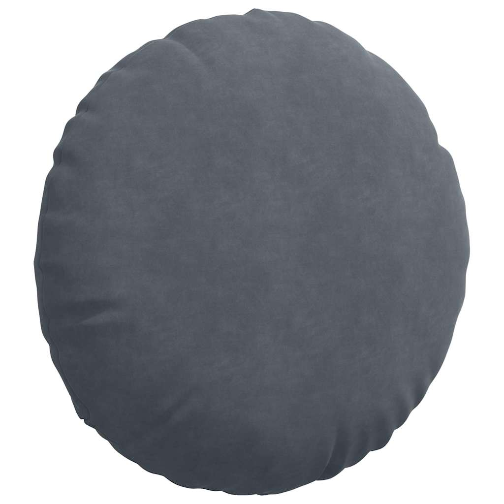 Cuscini per Seduta 2 pz Velluto Grigio scuro Ø60 x 21 cm