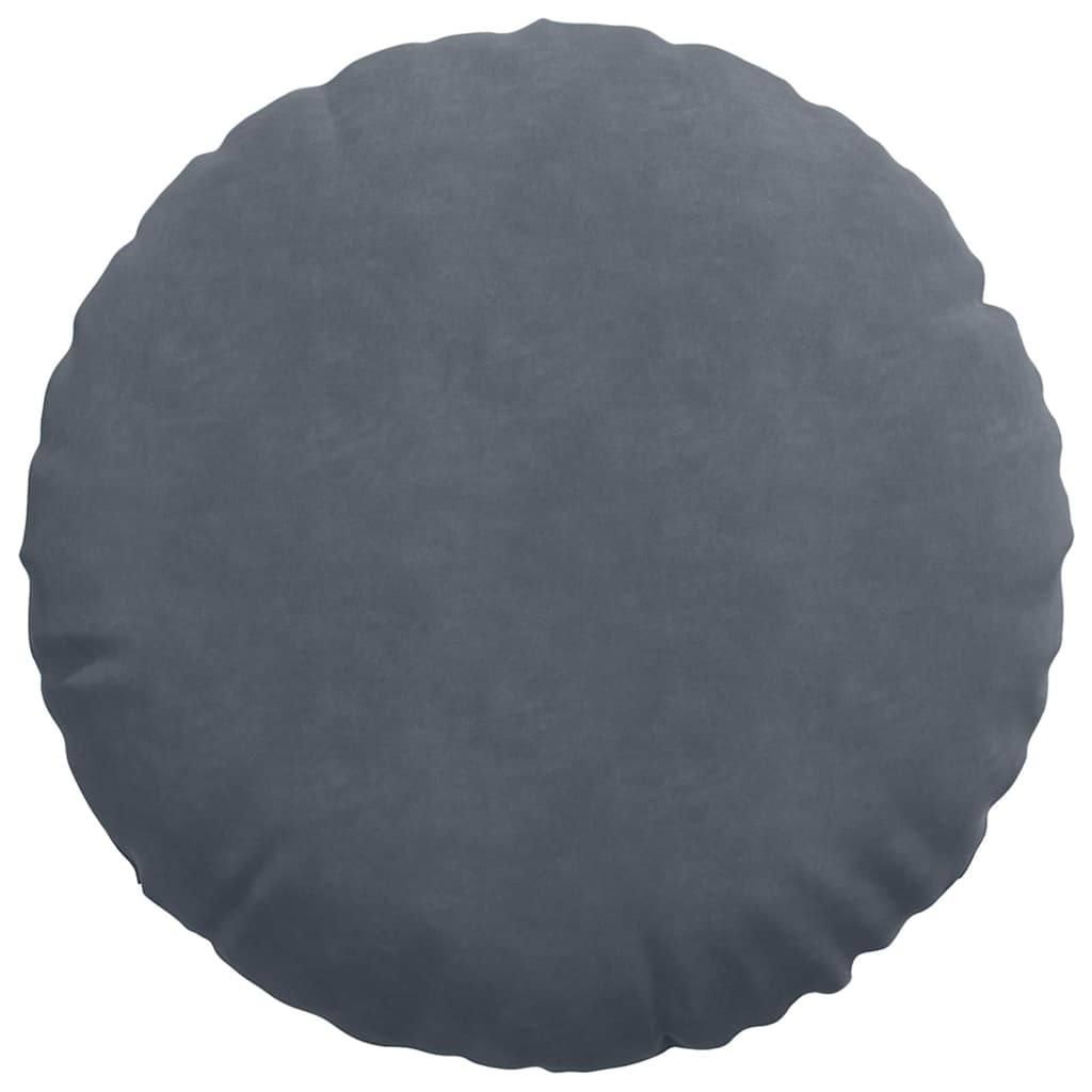 Cuscini per Seduta 2 pz Velluto Grigio scuro Ø60 x 21 cm