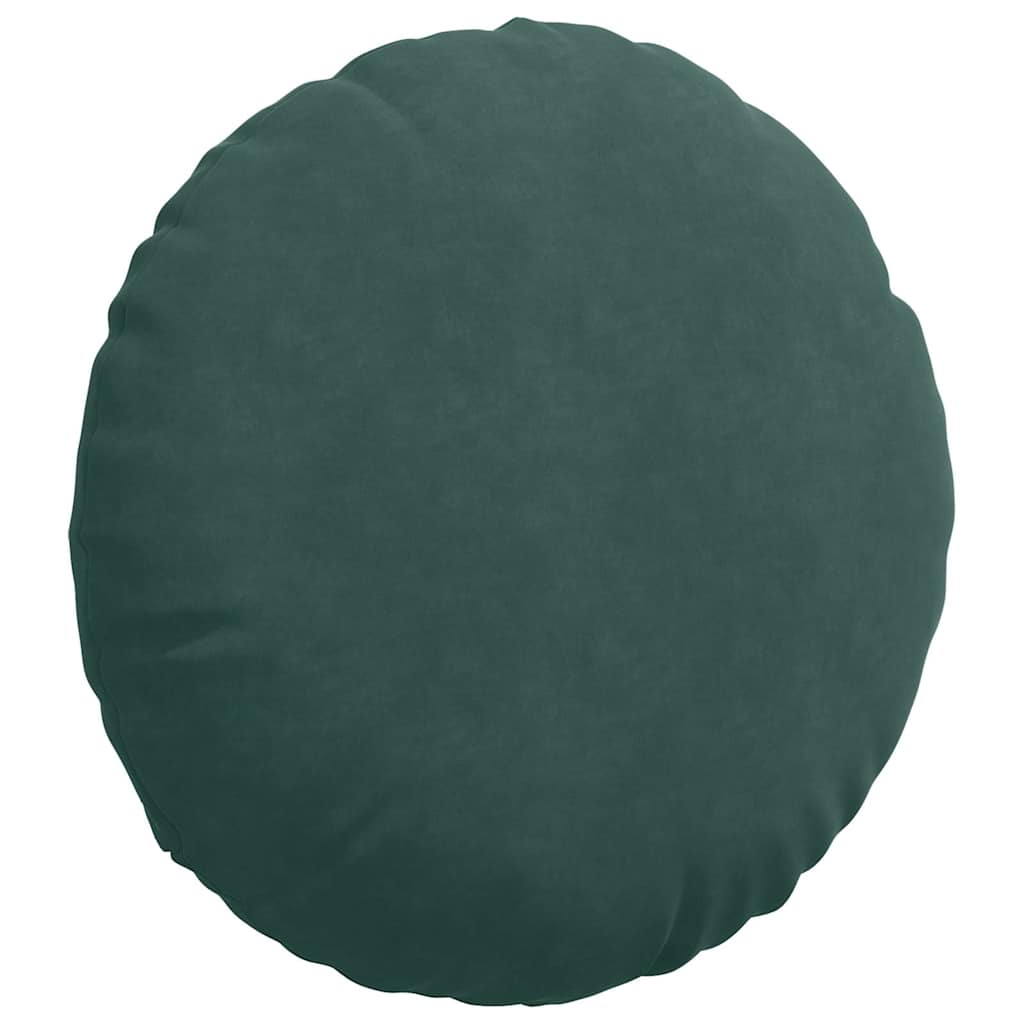 Cuscini per Seduta 2 pz Velluto Verde Scuro Ø60 x 21 cm