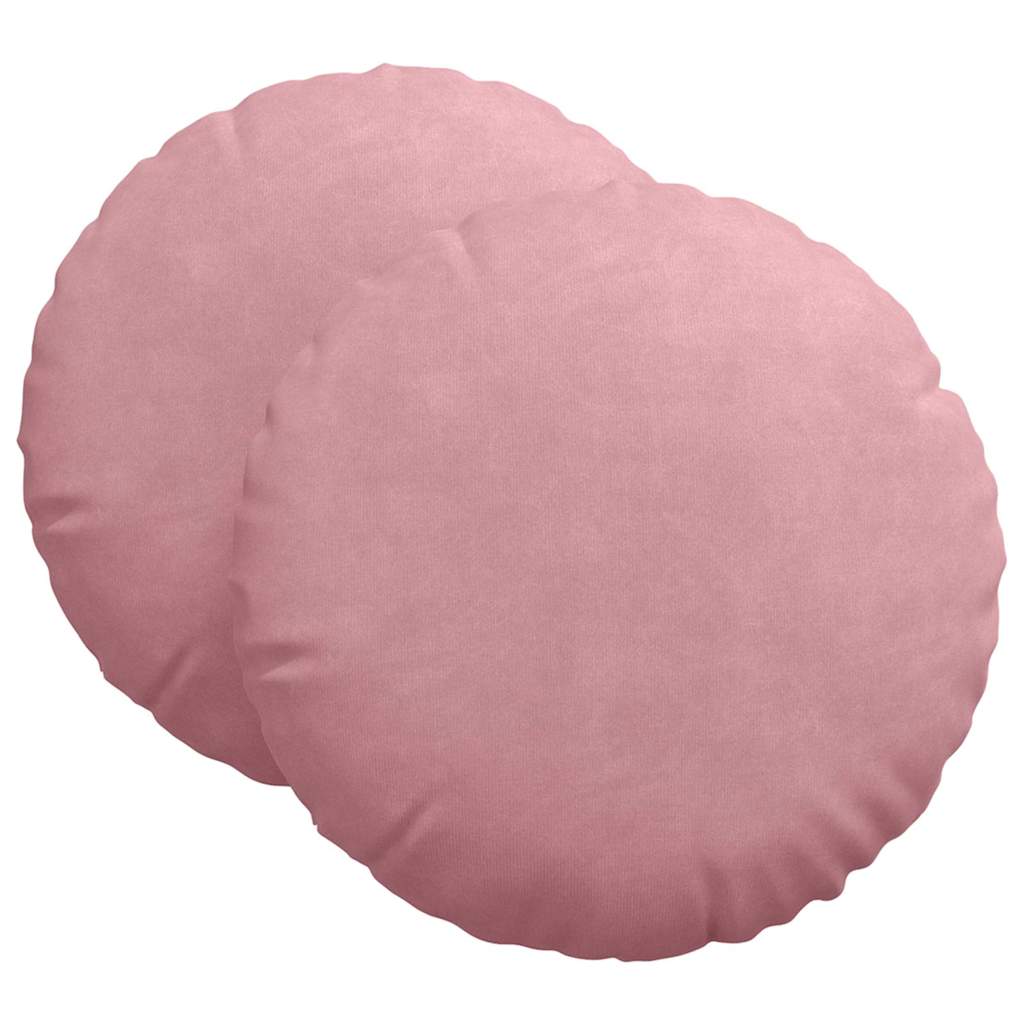 Cuscini per Seduta 2 pz Velluto Rosa Ø60 x 21 cm