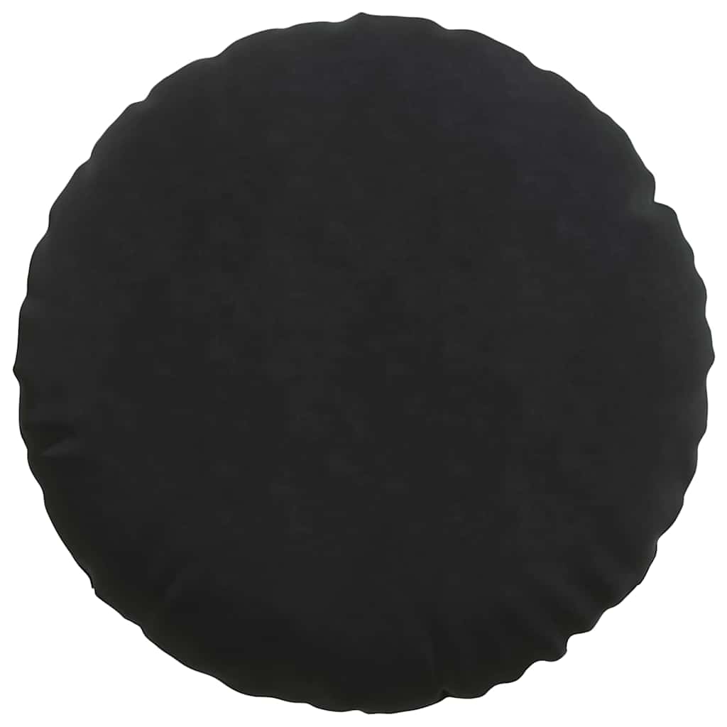 Cuscini per Seduta 2 pz Velluto Nero Ø60 x 21 cm