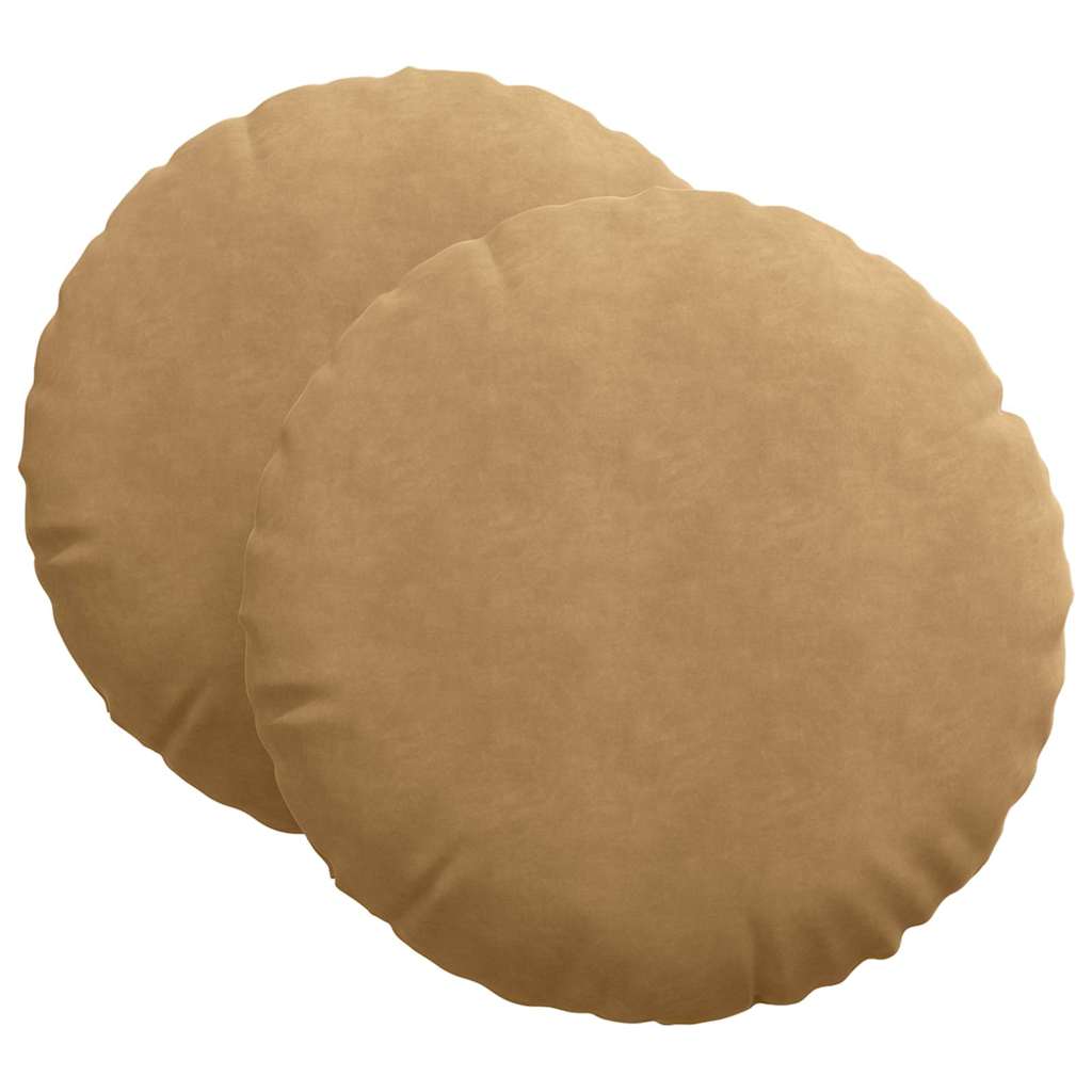 Cuscini per Seduta 2 pz Velluto Marrone Ø60 x 21 cm