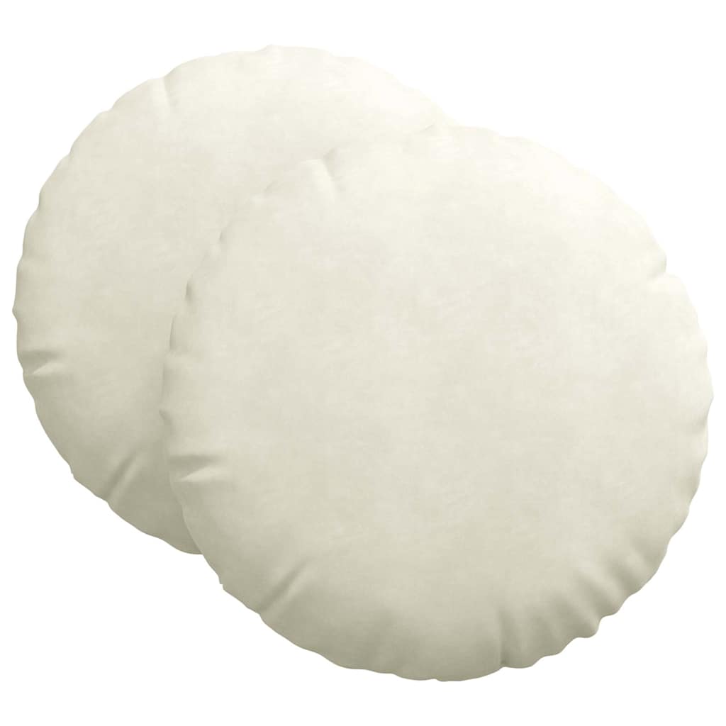 Cuscini per Seduta 2 pz Velluto Crema Ø60 x 21 cm