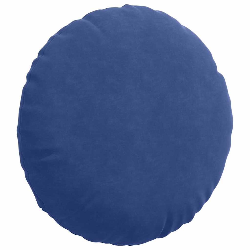 Cuscini per Seduta 2 pz Velluto Blu Polizia Ø60 x 21 cm