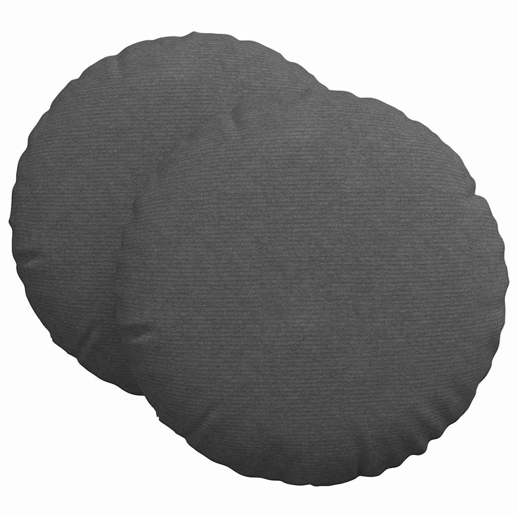 Cuscini per Seduta 2 pz Tessuto in Cords Grigio scuro