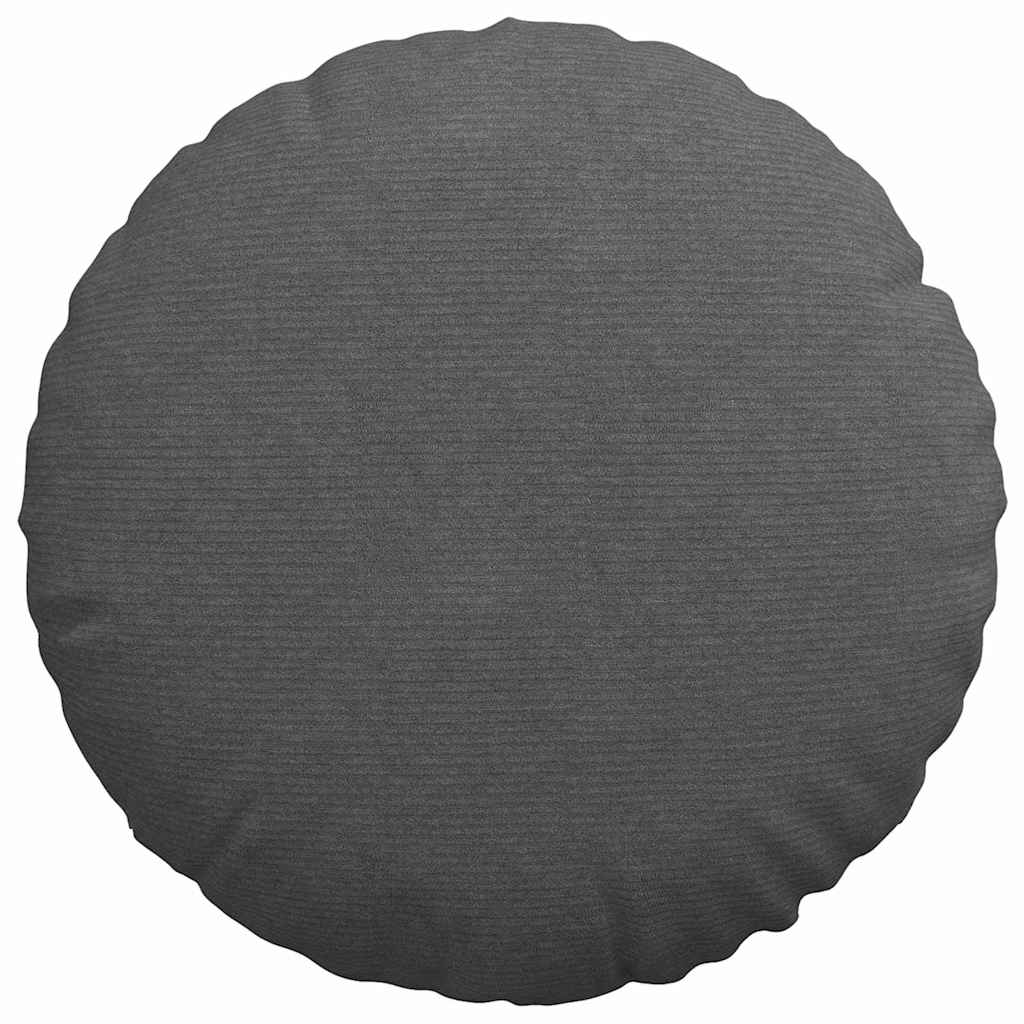 Cuscini per Seduta 2 pz Tessuto in Cords Grigio scuro