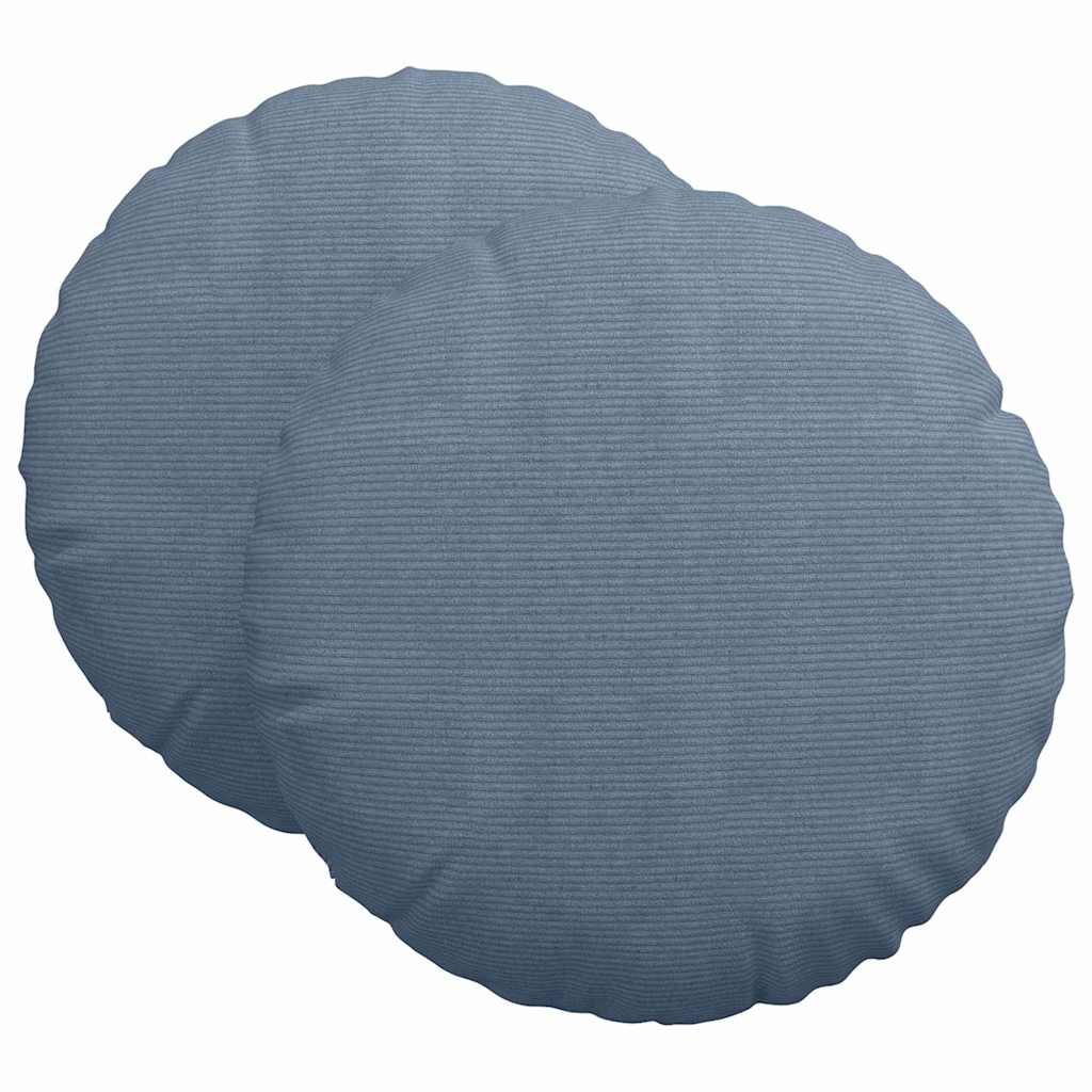 Cuscini per Seduta 2 pz Tessuto in Cords Blu Ø60 x 21 cm