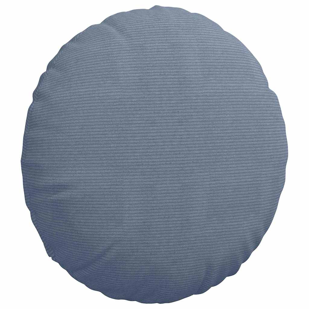 Cuscini per Seduta 2 pz Tessuto in Cords Blu Ø60 x 21 cm
