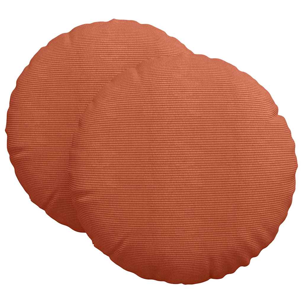 Cuscini per Seduta 2 pz Tessuto in Cords Rosso Arancio