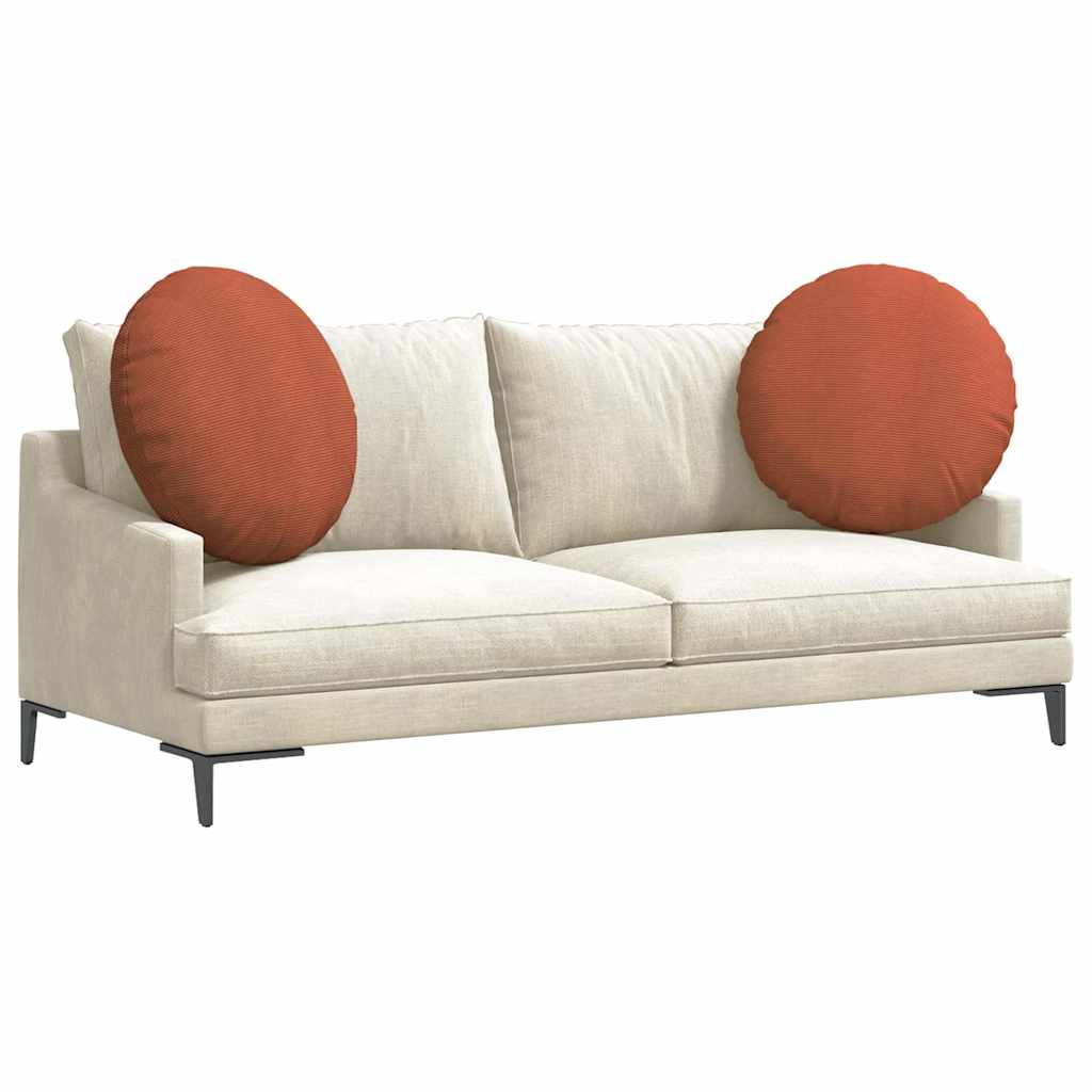 Cuscini per Seduta 2 pz Tessuto in Cords Rosso Arancio