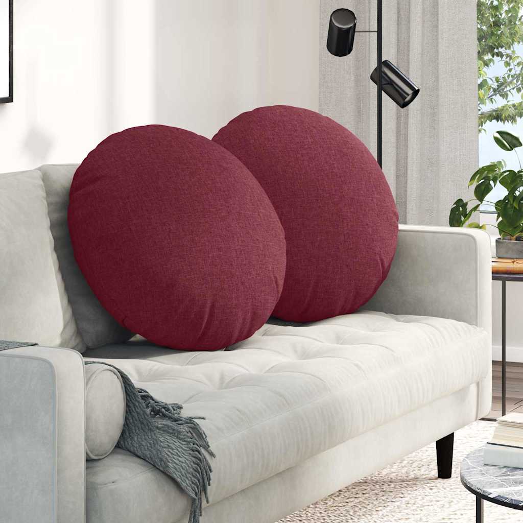 Cuscini per Seduta 2 pz Tessuto Rosso Vino Ø80 x 29 cm