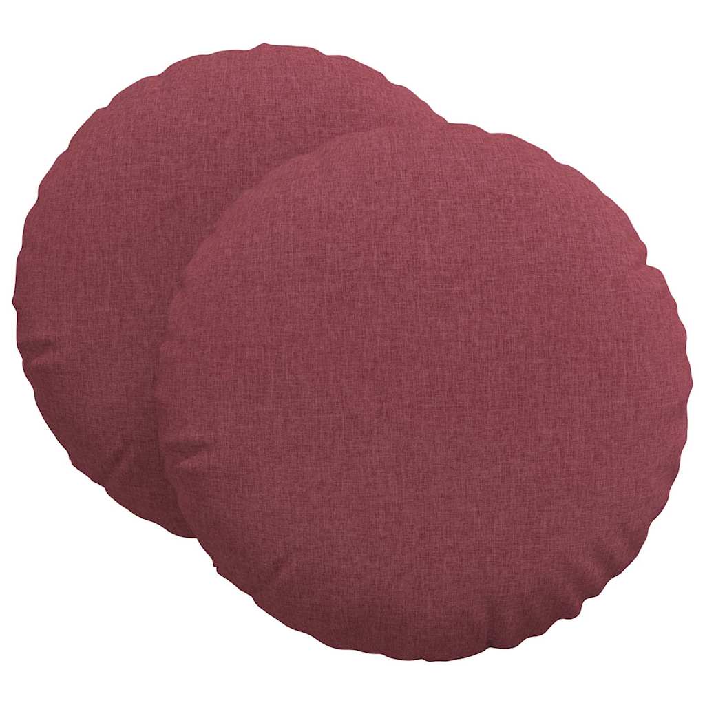 Cuscini per Seduta 2 pz Tessuto Rosso Vino Ø80 x 29 cm