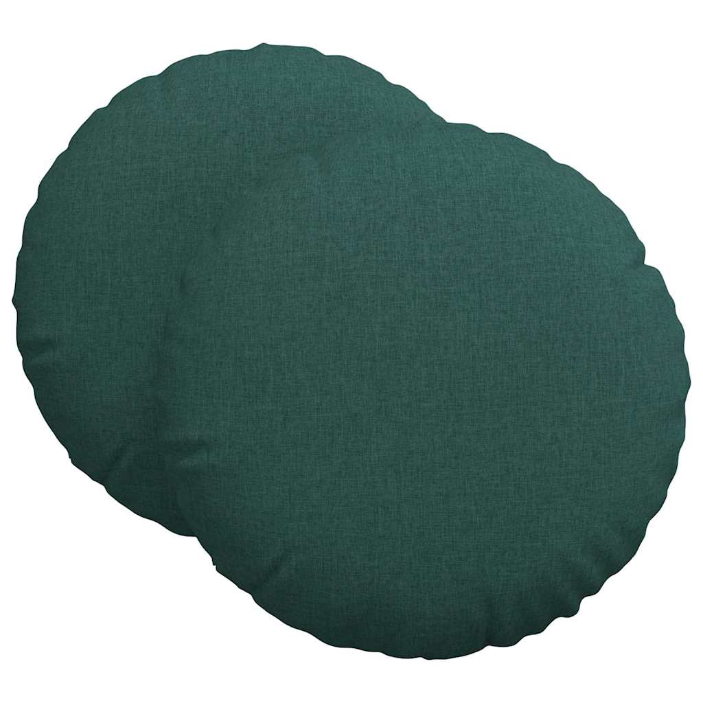 Cuscini per Seduta 2 pz Tessuto Verde Scuro Ø80 x 29 cm