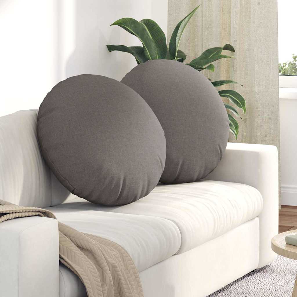 Cuscini per Seduta 2 pz Tessuto Tortora Ø80 x 29 cm