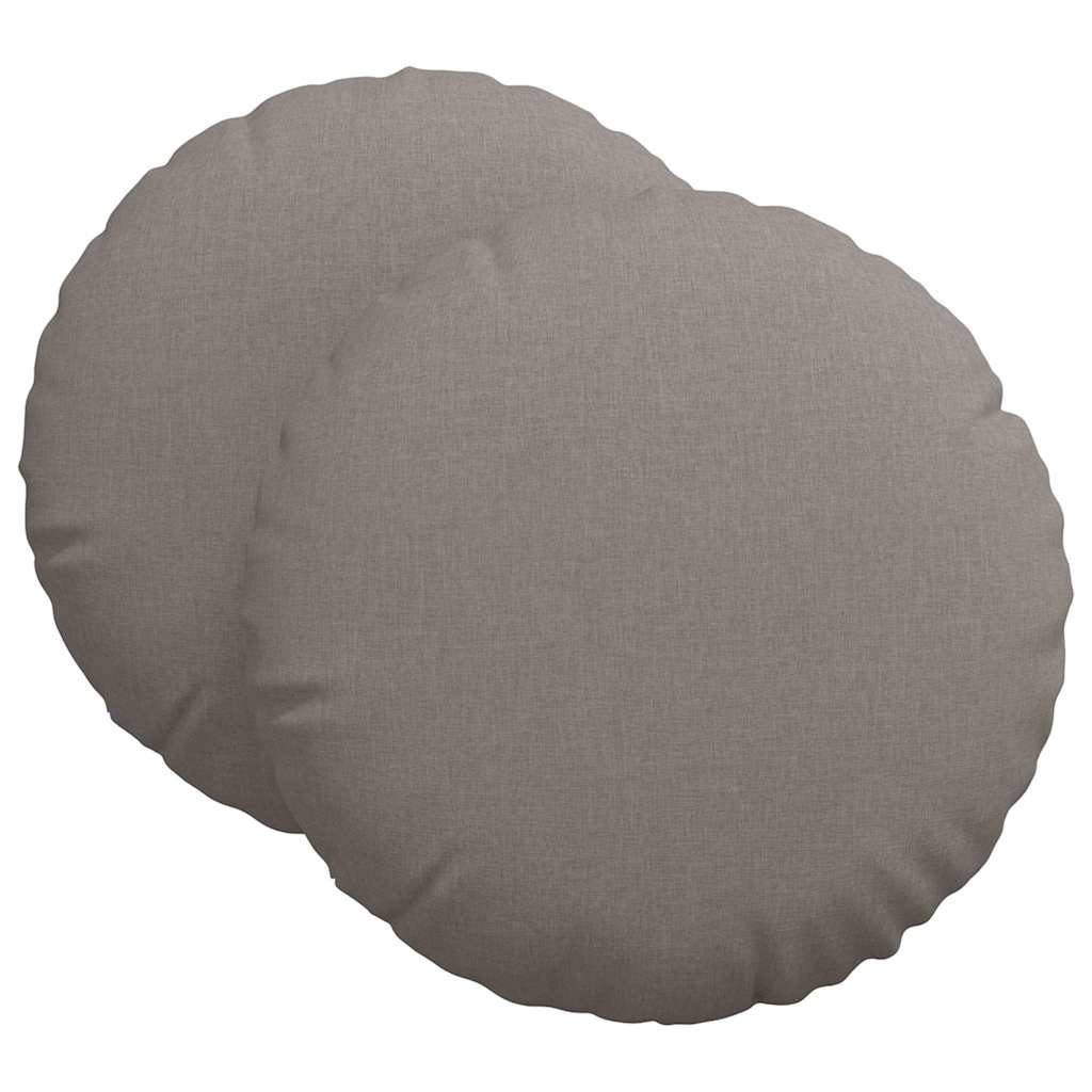 Cuscini per Seduta 2 pz Tessuto Tortora Ø80 x 29 cm