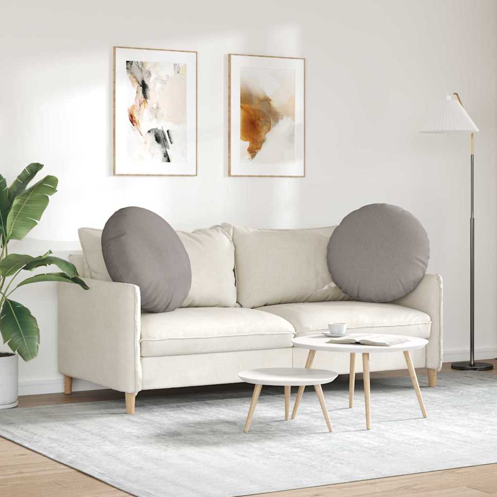 Cuscini per Seduta 2 pz Tessuto Tortora Ø80 x 29 cm