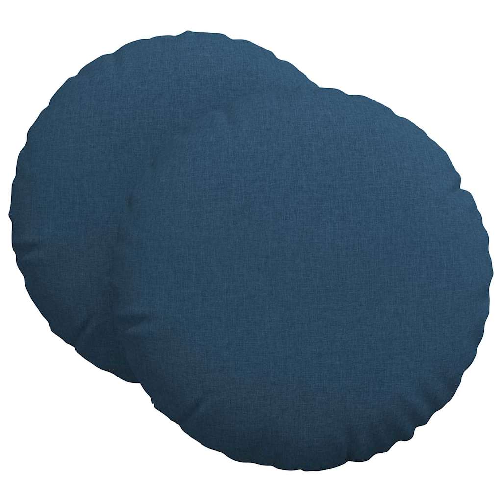Cuscini per Seduta 2 pz Tessuto Blu Ø80 x 29 cm