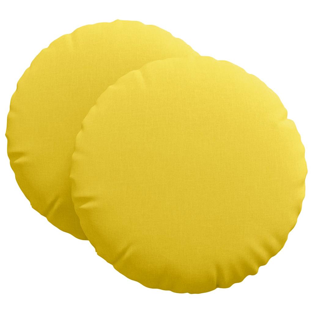 Cuscini per Seduta 2 pz Tessuto Giallo Chiaro Ø80 x 29 cm